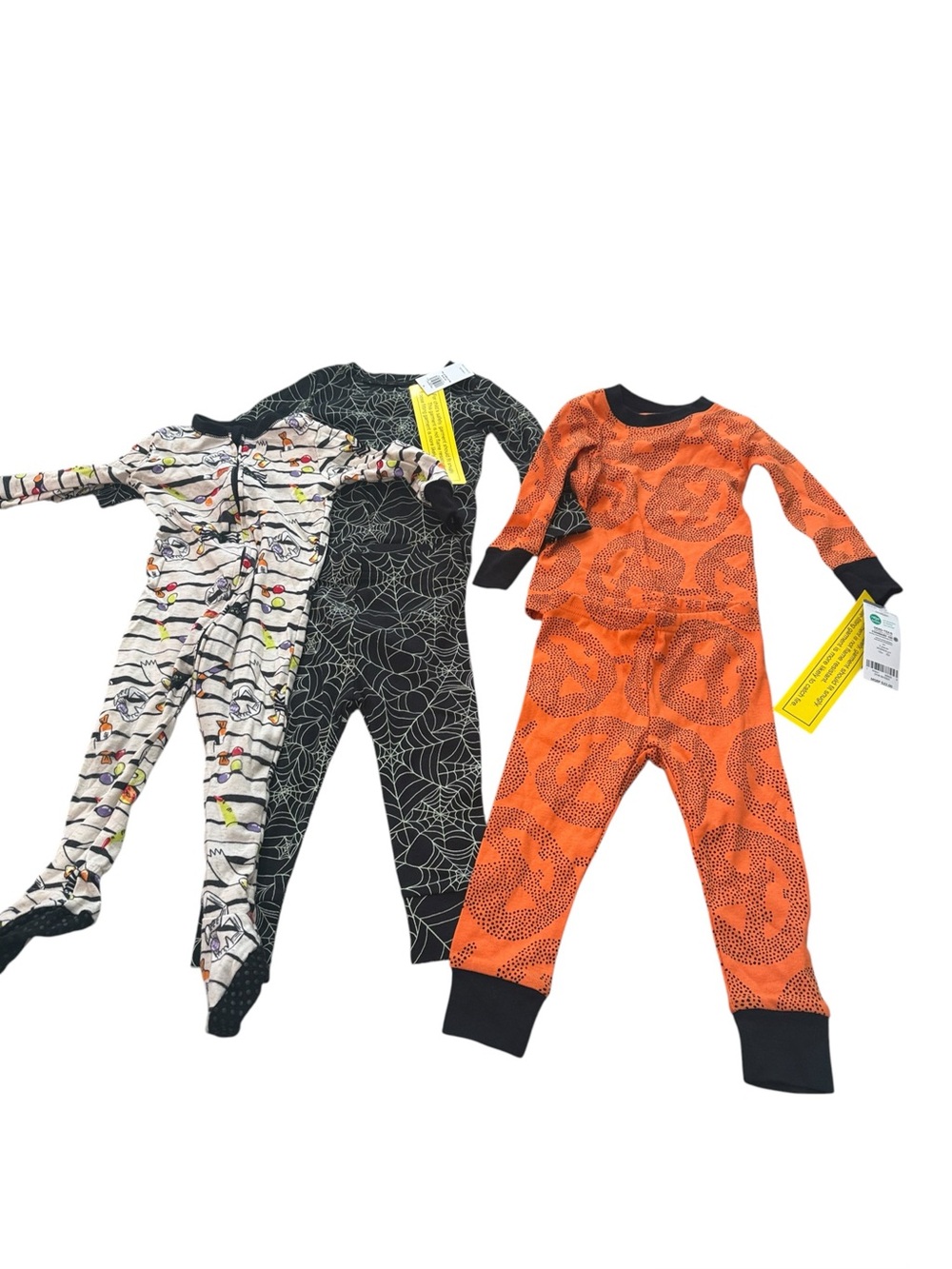 NWT Old Navy Carters Halloween Pajama Bundle Spiderweb Pumpkin 12-18M